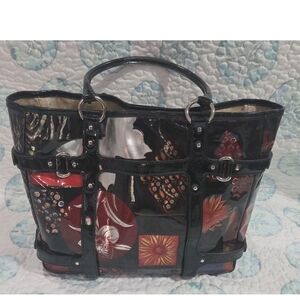 RESERVED @robbielux Salvatore Ferragamo Black and Red Artistic Tote